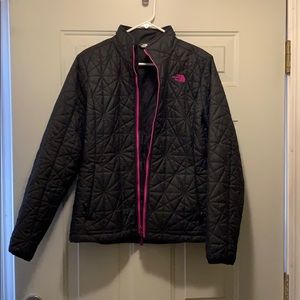 Black with pink North face coat